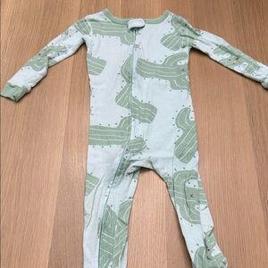 Green Cactus Print Toddlers One Piece PJs